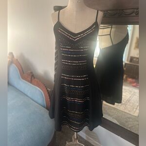 C. Luce Black Sequin Strappy Back Mini Dress Size Small